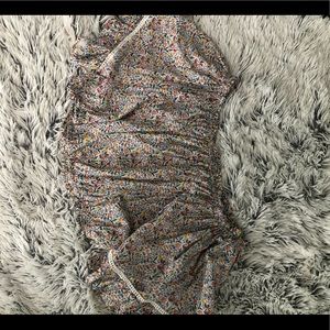 Small crop off the shoulder cute flower shirt